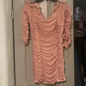 Mauve runched mini dress ONLY WORE ONCE for my birthday!!